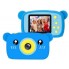 Детский цифровой фотоаппарат Kids XL 500R Мишка интерактивная игрушка для фото и записи видео с дисплеем и зарядкой от USB Синий