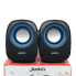 Колонки для компьютера и ноутбука JEDEL JD-M600 компьютерная акустика на 6 Вт Mini-jack 3.5 мм питание от USB регулятор громкости Черные с синим