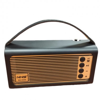 Радиоприёмник цифровой аккумуляторный NNS NS-222S колонка радио и mp3 плеер с солнечной панелью FM USB TF и LED фонариком Чёрный с золотым