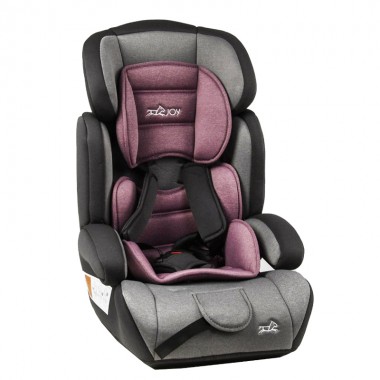 Автокресло детское и бустер 2 в 1 JOY 36800 9-36 кг Grey/Pink для детей с 9 месяцев до 12 лет со съемным вкладышем для малышей и откидной спинкой на 180°