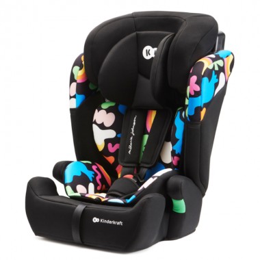 Автокресло детское Kinderkraft Comfort Up i-Size Happy Shapes для детей с 15 месяцев до 12 лет со съемным модульным вкладышем для малышей