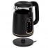 Чайник электрический стеклянный Adler AD 1305 Black-Gold 2.2 кВт дисковый с контролем температуры и LED дисплеем 1,7 л