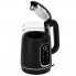 Чайник электрический стеклянный Adler AD 1305 Black-Silver 2.2 кВт дисковый с контролем температуры и LED дисплеем 1,7 л