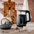 Чайник электрический стеклянный Adler AD 1305 Black-Silver 2.2 кВт дисковый с контролем температуры и LED дисплеем 1,7 л