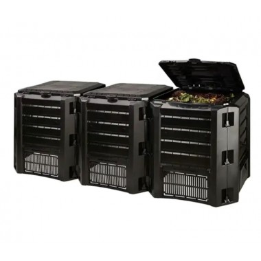 Компостер садовый для дачи и загородного дома Prosperplast Compogreen IKSM1200C-S411 пластиковый на 1200 л с крышкой для компостирования биологических отходов