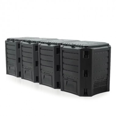 Компостер садовый для дачи и загородного дома Prosperplast Compogreen IKSM1600C-S411 пластиковый на 1600 л с крышкой для компостирования биологических отходов