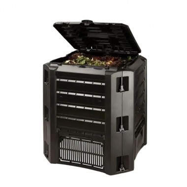 Компостер садовый для дачи и загородного дома Prosperplast Compogreen IKST380C-S411 пластиковый на 380 л с крышкой для компостирования биологических отходов