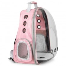 Рюкзак переноска для собак и кошек ME04-02 Pink с прозрачным смотровым окном и вентиляцией нагрузка до 5 кг