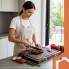 Большая кухонная разделочная доска из акации Ruhhy 26924 43×33×3 см торцевая с желобом для сока