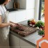 Большая кухонная разделочная доска из акации Ruhhy 26924 43×33×3 см торцевая с желобом для сока
