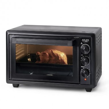Духовка электрическая настольная Adler AD 6023 26 л домашняя печь для кухни на 1,5 кВт с конвекцией и подсветкой для выпечки пиццы и мяса размеры 50x33x33 см