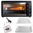 Духовка электрическая настольная Royalty Line TOV-20001 48 л домашняя печь для кухни на 2 кВт с конвекцией грилем и подсветкой для выпечки пиццы и мяса