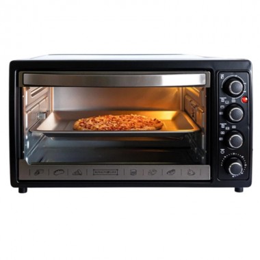Духовка электрическая настольная Royalty Line TOV-20001 48 л домашняя печь для кухни на 2 кВт с конвекцией грилем и подсветкой для выпечки пиццы и мяса