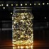 Светодиодная новогодняя гирлянда LTD проволока Капля Росы 50 LED 5 метров теплый белый цвет питание от 2 АА батареек