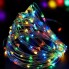 Светодиодная новогодняя гирлянда LTD Капля Росы проволока 5 метров 50 LED светодиодов разноцветная питание от 2 АА батареек