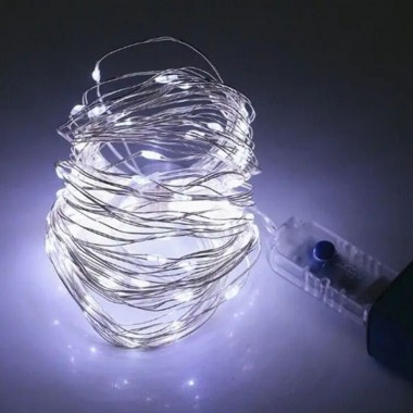 Світлодіодна новорічна гірлянда LTD дріт Краплі Роси 200 LED 20 метрів білий колір живлення від USB