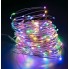 Светодиодная новогодняя разноцветная гирлянда Copper проволока Капли Росы 200 LED 20 метров 8 режимов питание от батареек АА