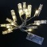 Светодиодная новогодняя гирлянда LTL Warm White с прищепками для фото 10 Led длина 1.65 метра на батарейках AAA