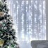 Світлодіодна новорічна гірлянда штора LTL Крапля роси 300 LED бахрома 3 х 3 м живлення від USB з пультом холодне біле світло