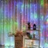 Светодиодная новогодняя разноцветная гирлянда штора LTL 300 LED капля росы бахрома 3 х 3 м питание от USB с пультом