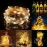 Светодиодная новогодняя гирлянда LTD проволока Роса 100 LED 10 метров теплый белый цвет питание от 3 AA батареек