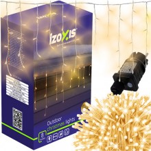 Новогодняя светодиодная гирлянда бахрома Izoxis 26710 для украшения дома 15 м 300 LED теплый белый цвет 8 режимов водонепроницаемая Новогодняя светодиодная гирлянда бахрома Izoxis 26710 для украшения дома 15 м 300 LED теплый белый цвет 8 режимов водонепроницаемая