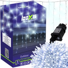 Рождественская светодиодная гирлянда бахрома Izoxis 26711 новогодняя на 300 LED длиной 15 м с холодным белым цветом IP44 с контроллером Рождественская светодиодная гирлянда бахрома Izoxis 26711 новогодняя на 300 LED длиной 15 м с холодным белым цветом IP44 с контроллером