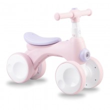 Беговел детский четырехколесный MoMi Tobis Pink велосипед-каталка для детей от 2 лет с мыльными пузырями фарой и сигналом
