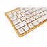 Беспроводная клавиатура и оптическая мышь комплект KeyBoard 908 Золотая для компьютера тихая с низкопрофильными клавишами USB 2,4 ГГц (44958)