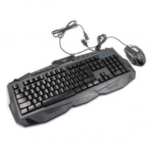 Проводная игровая клавиатура и оптическая мышь комплект KeyBoard V100 Черная геймерская для компьютера с LED подсветкой интерфейс USB (47494) Проводная игровая клавиатура и оптическая мышь комплект KeyBoard V100 Черная геймерская для компьютера с LED подсветкой интерфейс USB (47494)