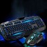 Проводная игровая клавиатура и оптическая мышь комплект KeyBoard V100 Черная геймерская для компьютера с LED подсветкой интерфейс USB (47494)