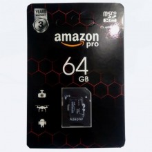 Карта памяти micro SD AMAZON Pro 64 GB class 10 XC внутренняя высокоскоростная для телефона планшета и видеорегистратора