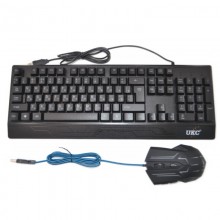 Проводная игровая клавиатура и оптическая мышь комплект KeyBoard UKC M710 Черная геймерская для компьютера с LED подсветкой интерфейс USB Проводная игровая клавиатура и оптическая мышь комплект KeyBoard UKC M710 Черная геймерская для компьютера с LED подсветкой интерфейс USB