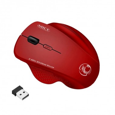 Игровая беспроводная компьютерная мышь WIRELESS iMICE G6 1600 оптическая для ноутбука и компьютера 4 кнопки USB Красная (48985)
