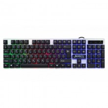 Игровая клавиатура для компьютера JEDEL K500 Черная с белым геймерская проводная с USB интерфейсом с RGB подсветкой с плавным ходом клавиш (49017) Игровая клавиатура для компьютера JEDEL K500 Черная с белым геймерская проводная с USB интерфейсом с RGB подсветкой с плавным ходом клавиш (49017)