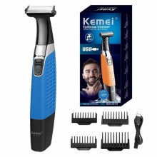 Триммер универсальный Kemei KM-1910 Blue аккумуляторный 3 Вт для стрижки бороды усов бровей и тела водонепроницаемый зарядка от USB + 4 насадки Триммер универсальный Kemei KM-1910 Blue аккумуляторный 3 Вт для стрижки бороды усов бровей и тела водонепроницаемый зарядка от USB + 4 насадки