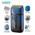 Електробритва VGR V-362 Blue акумуляторна - чоловічий шейвер для сухого та вологого гоління, подвійна сітка, тример, IPX6, USB