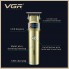 Беспроводная машинка для стрижки VGR V-991 Gold профессиональная с керамическим лезвием LED дисплеем и 3 насадками USB зарядка