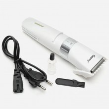 Машинка для стрижки волос Geemy GM-6042 3W беспроводной триммер для бороды усов и тела с телескопической насадкой и регулятором длины Белый