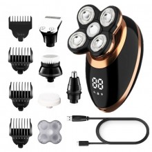 Мужская роторная аккумуляторная электробритва 5 в 1 VGR V-316 USB универсальный триммер для стрижки бороды головы и носа + массажные насадки Мужская роторная аккумуляторная электробритва 5 в 1 VGR V-316 USB универсальный триммер для стрижки бороды головы и носа + массажные насадки