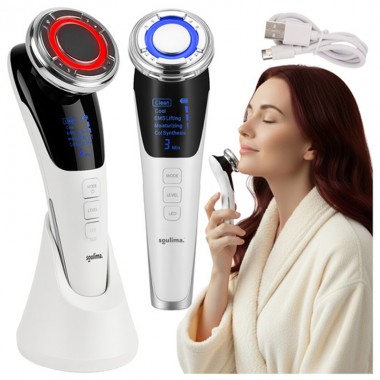 Массажер для лица 5в1 Soulima 25888 безигловая мезотерапия EMS-лифтинг LED-светотерапия ультразвуковой массаж и термотерапия