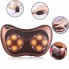 Масажна подушка для шиї спини та плечей з підігрівом Massage Pillow CHM-8028 масажер автомобільний та для дому на 8 роликів Коричневий (46477)