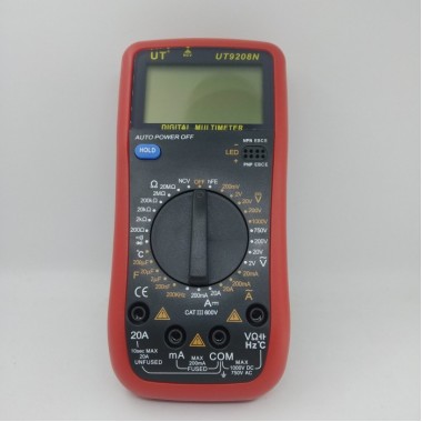 Цифровой профессиональный мультиметр UT9208N портативный тестер вольтметр для прозвонки со звуком + измерение температуры (48470)