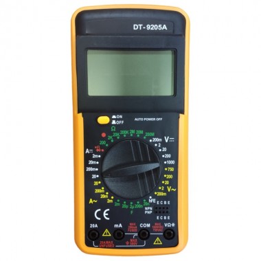Цифровой профессиональный мультиметр DT-9205A портативный тестер вольтметр для прозвонки со звуком и подсветкой (44408)