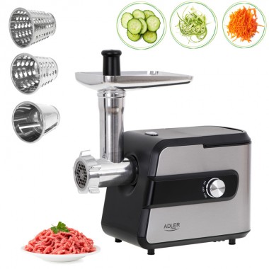 Электрическая мясорубка Adler AD 4813 №5 с овощерезкой 2000 Вт - бытовая электромясорубка с насадками для колбас и кеббе