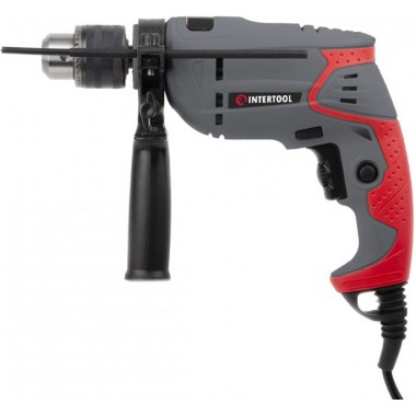 Дрель ударная электрическая INTERTOOL DT-0107 ручной электроинструмент на 550 Вт 2800 об/мин с плавной регулировкой диаметр сверла 1.5-13 мм реверс