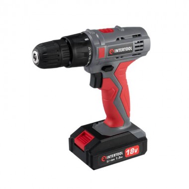 Дрель шуруповерт аккумуляторная INTERTOOL DT-0315 ручной электроинструмент 18 В, 17 Нм с быстрозажимным патроном 0.8-10 мм 0-700 об/мин