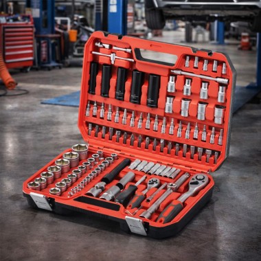 Профессиональный ручной набор инструментов INTERTOOL ET-9111 для дома СТО и гаража 111 ед Cr-V удлиненные головки 1/2" & 1/4" + кейс
