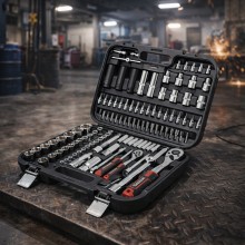 Профессиональный набор инструментов для автомобиля и дома INTERTOOL ET-8111 STORM ручной 111 предметов 1/2" 1/4" хром-ванадий в чемодане Профессиональный набор инструментов для автомобиля и дома INTERTOOL ET-8111 STORM ручной 111 предметов 1/2" 1/4" хром-ванадий в чемодане