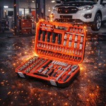 Ручной набор инструментов INTERTOOL ET-9108 профессиональный для автомобиля дома и гаража 110 предметов 1/2" 1/4" в чемодане Ручной набор инструментов INTERTOOL ET-9108 профессиональный для автомобиля дома и гаража 110 предметов 1/2" 1/4" в чемодане